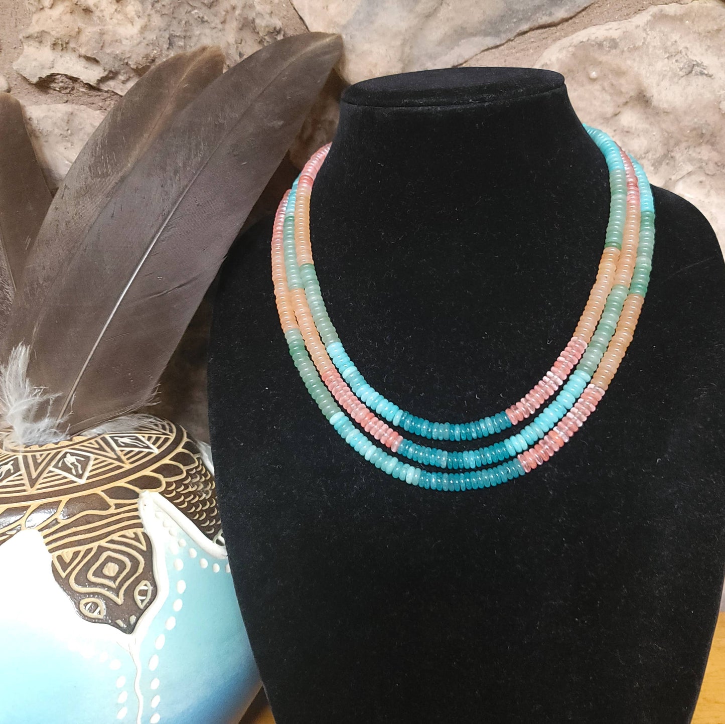 'Painted Desert' Navajo Necklace, Single Strand