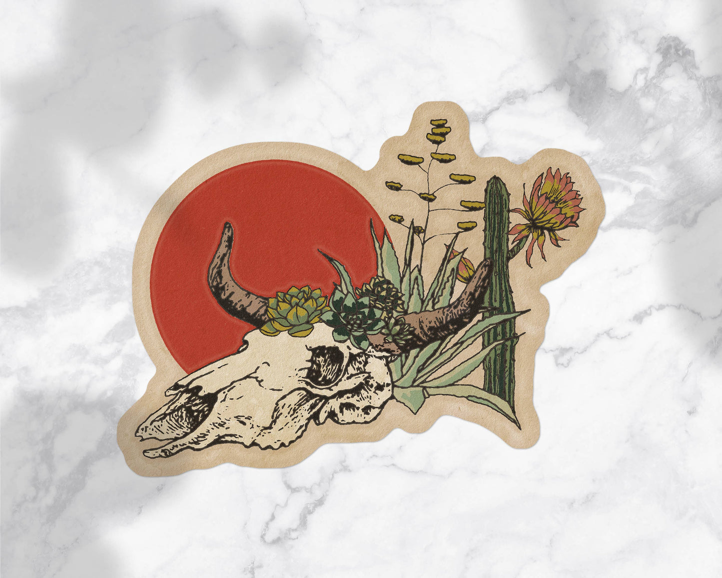 Desert Cow Skull Sticker