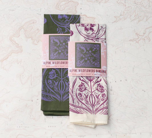 Alpine Wildflowers Premium Cotton Bandana