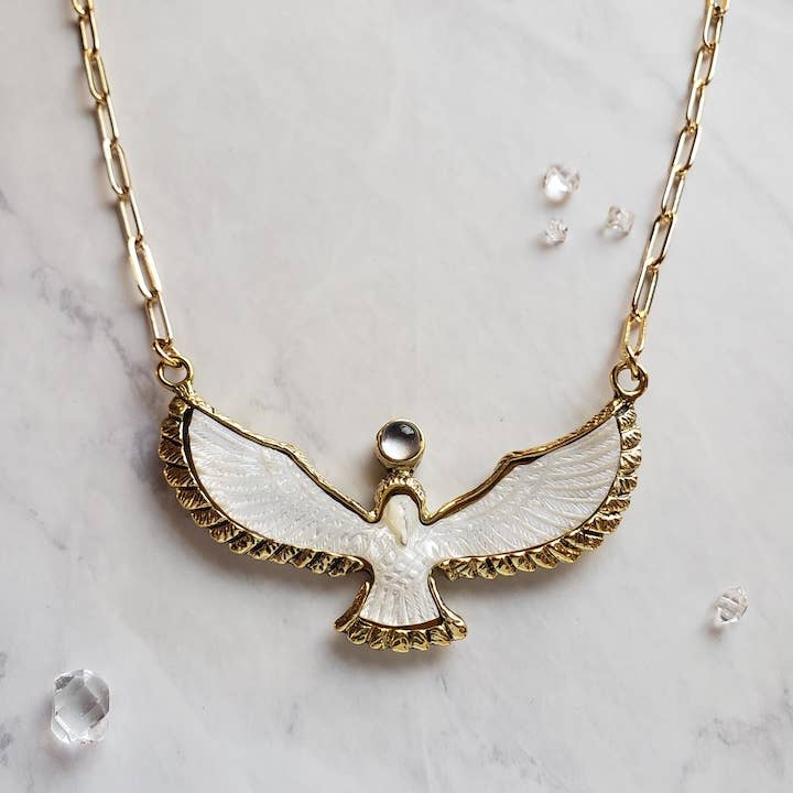 Soaring Spirit Bird Necklace | Shell | Eagle Hawk Dove