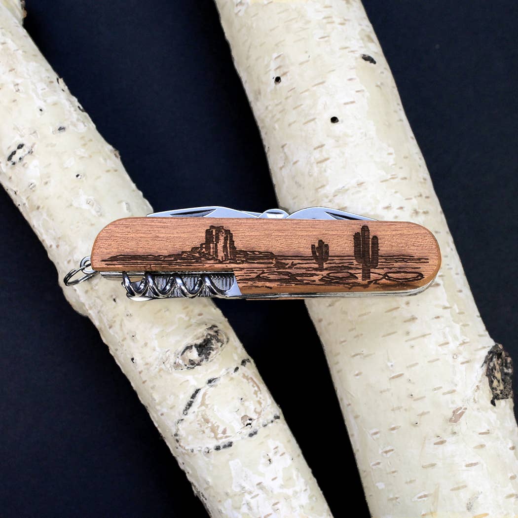 7-Tool Pocket Knife with Engraved DRIFTER Desert Design