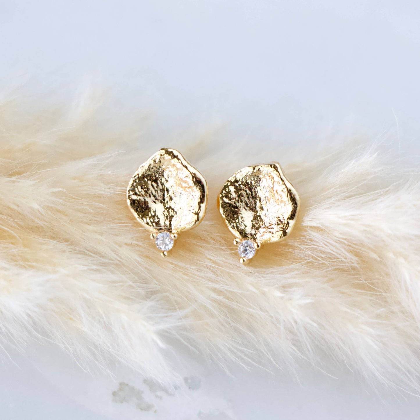 CZ Round Stud Earrings