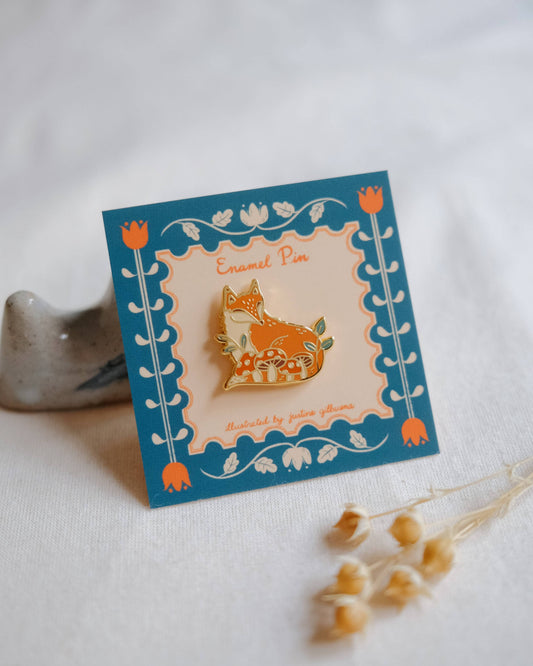Fox in Forest Enamel Pin