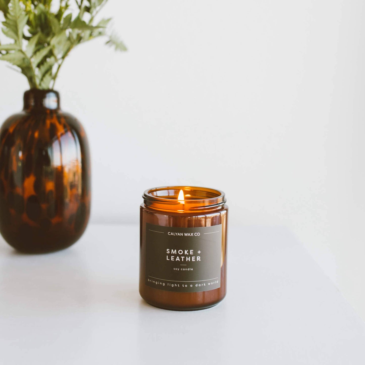 Smoke + Leather - Amber Jar Soy Candle