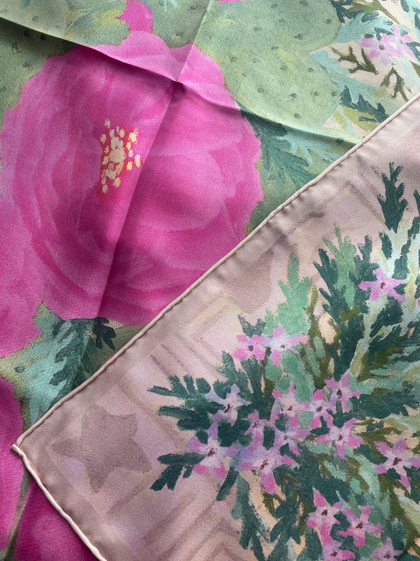 Celeste Bickford Prickly Pear & Sage - Fine Art Silk Scarf