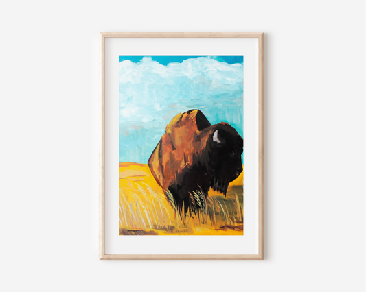 Lone Bison 11"x14" Art Print