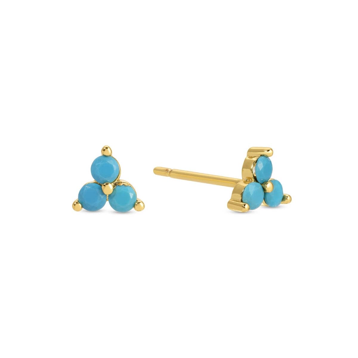 Light Blue Triple Cluster Studs on Velvet Tag
