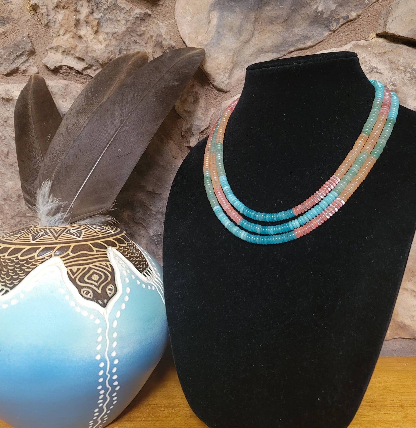 'Painted Desert' Navajo Necklace, Single Strand