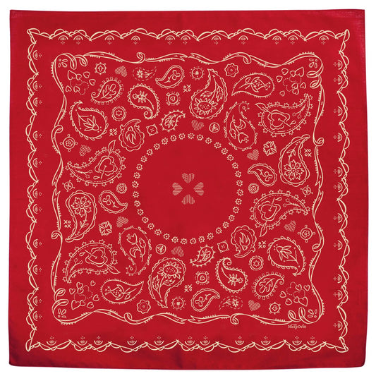 Dixon 22-Inch Red Paisley Western Cotton Bandana