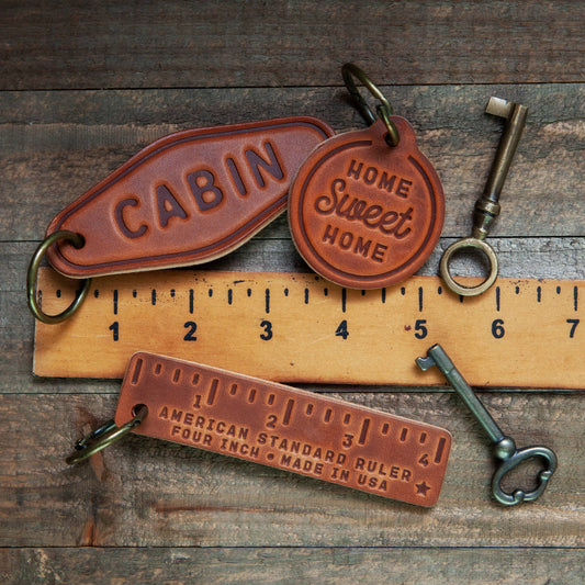 Cabin Leather Keychain Motel Style