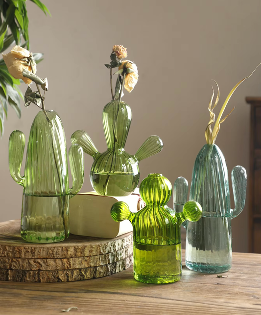 Cactus Shaped Glass Hydroponics Plant Vase
