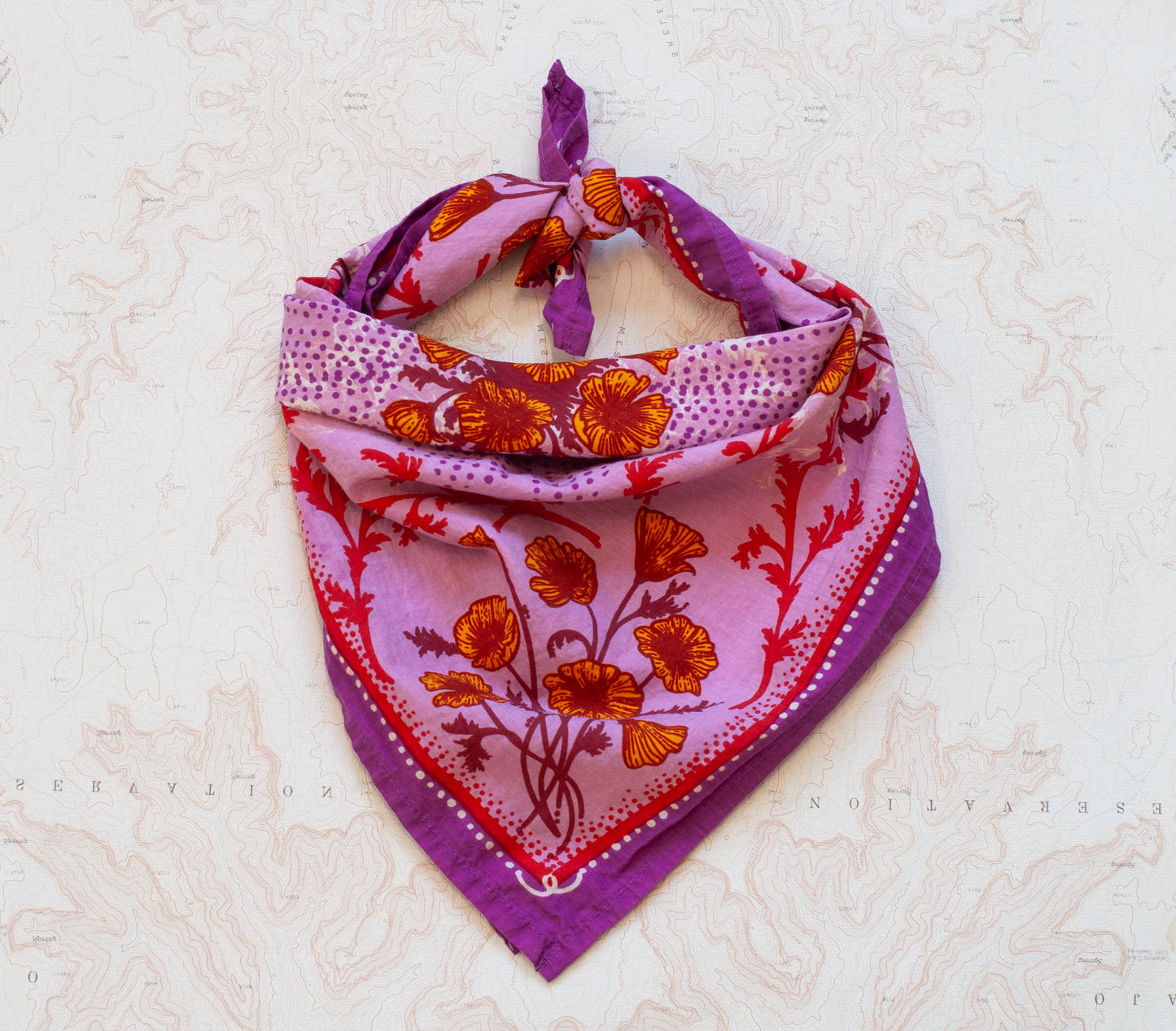 California Poppy Fair Trade Cotton Bandana Pink