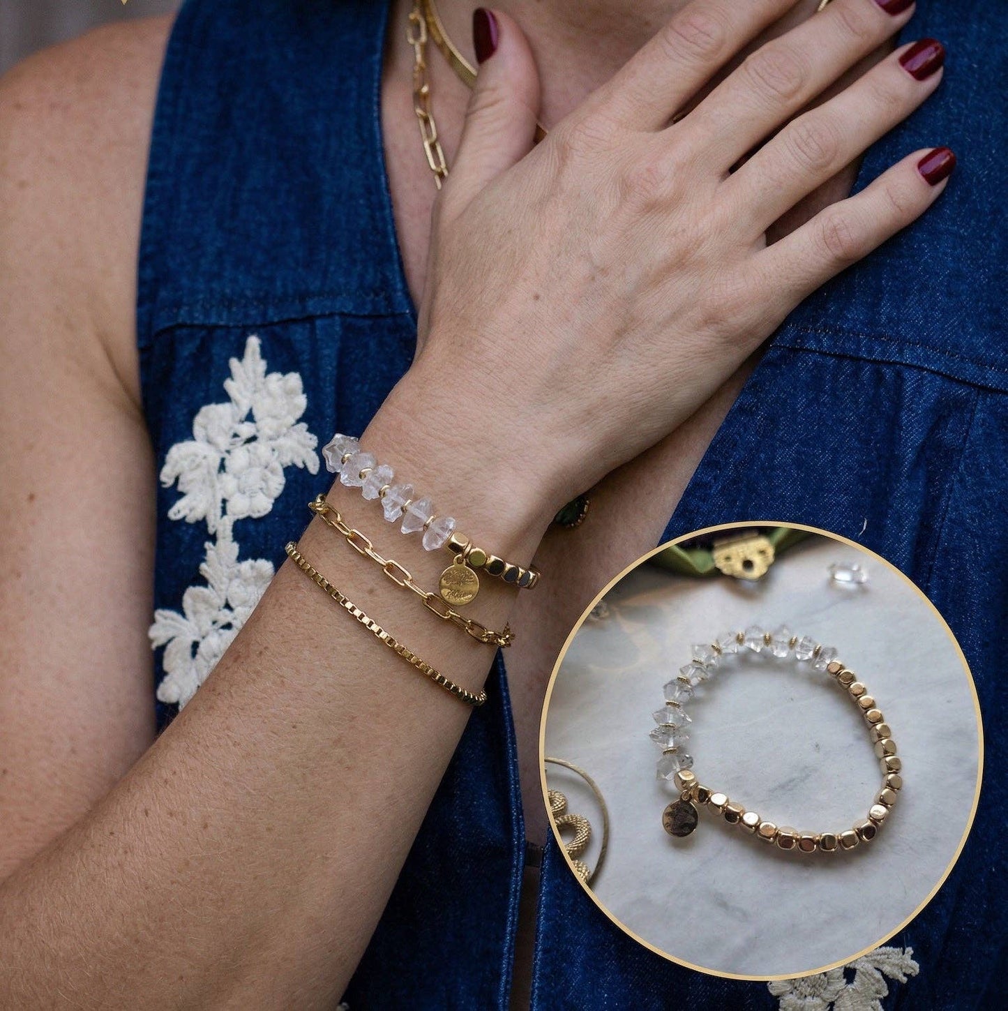 Galaxy Diamond Quartz Bracelet