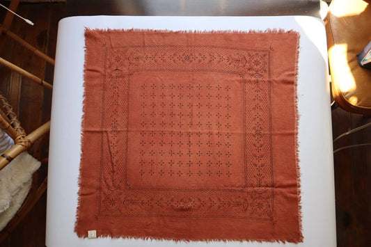 Terracotta Classic Print Naturally Dyed Bandana (black)