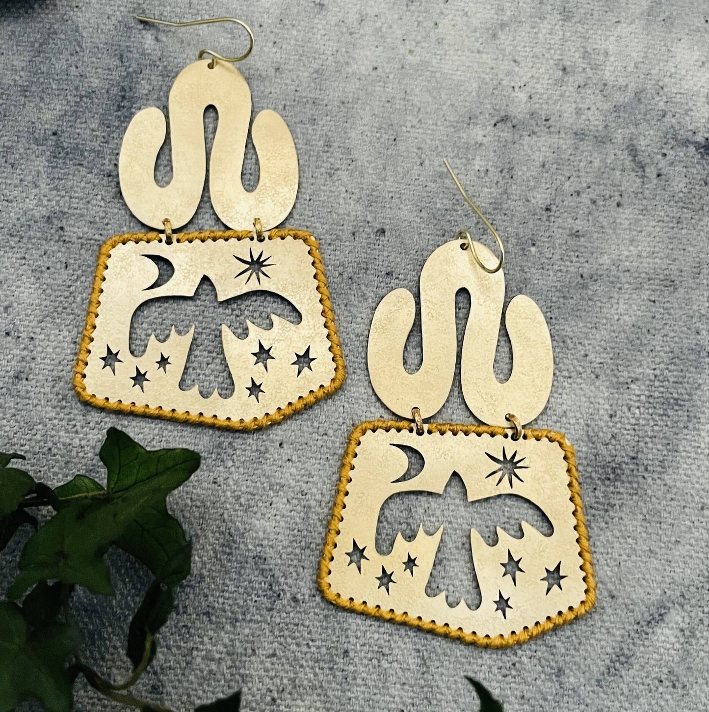 Bird Brass Earrings, Bohemian Contemporary Handmade Jewelry
