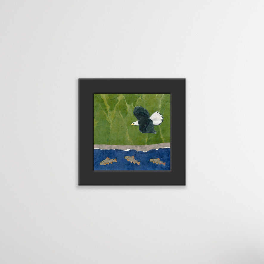In Flight Bald Eagle Fishing - Kris Batchelder Mini Framed Print