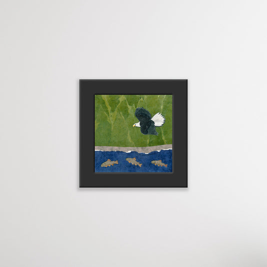 In Flight Bald Eagle Fishing - Kris Batchelder Mini Framed Print