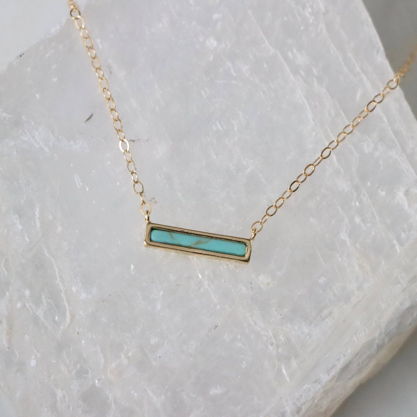 Mini Turquoise Bar Necklace