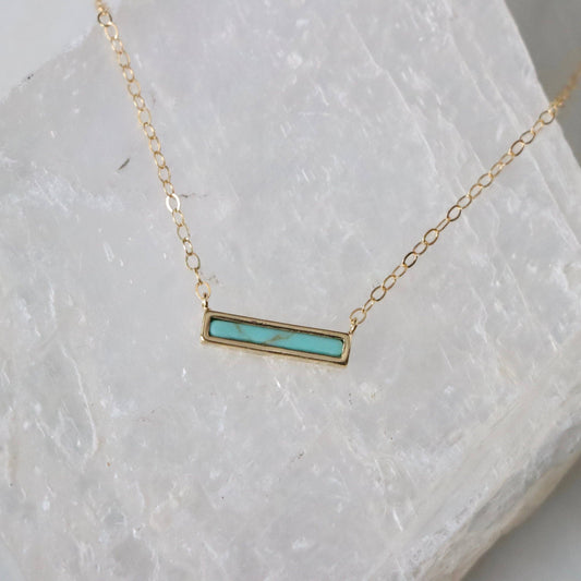 Mini Turquoise Bar Necklace