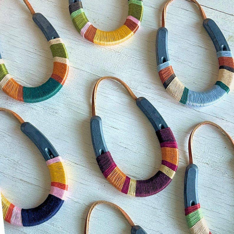 Mini Hand Wrapped Lucky Horseshoe Wall Hanging