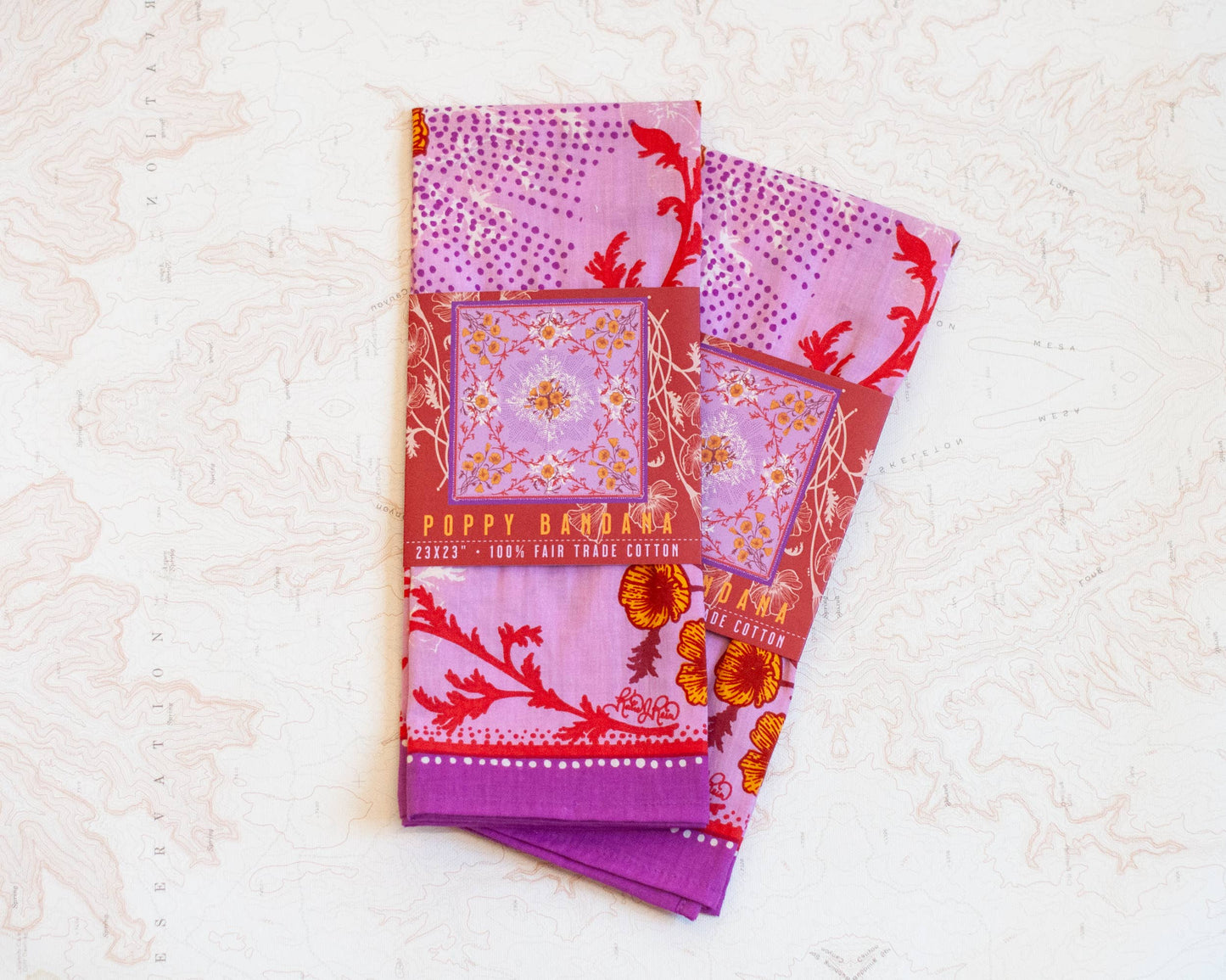 California Poppy Fair Trade Cotton Bandana Pink