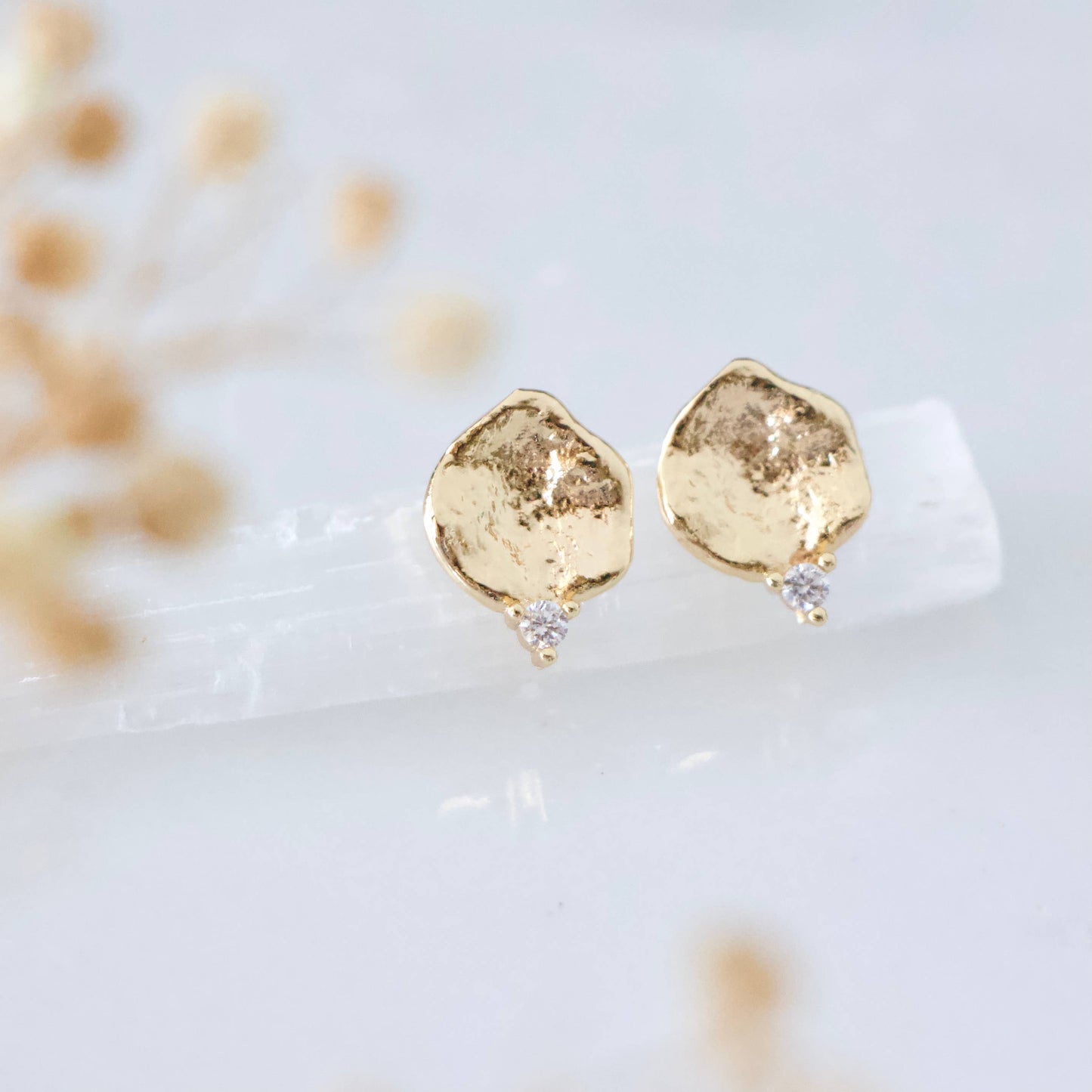 CZ Round Stud Earrings