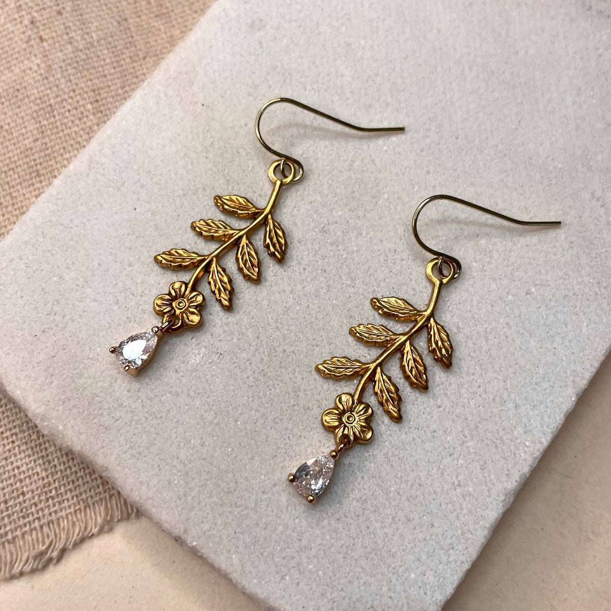 Flower and Gem Earring