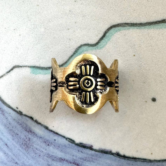 Gladys Brass Bandana Slide Ring