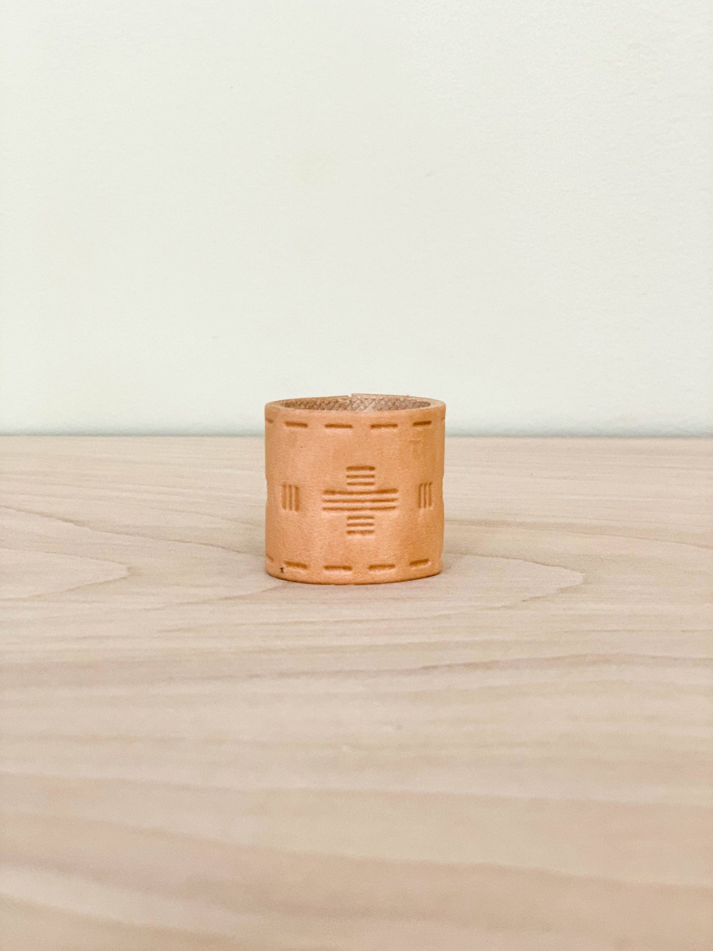 Leather Bandana Slide - Tooled - Scarf Ring