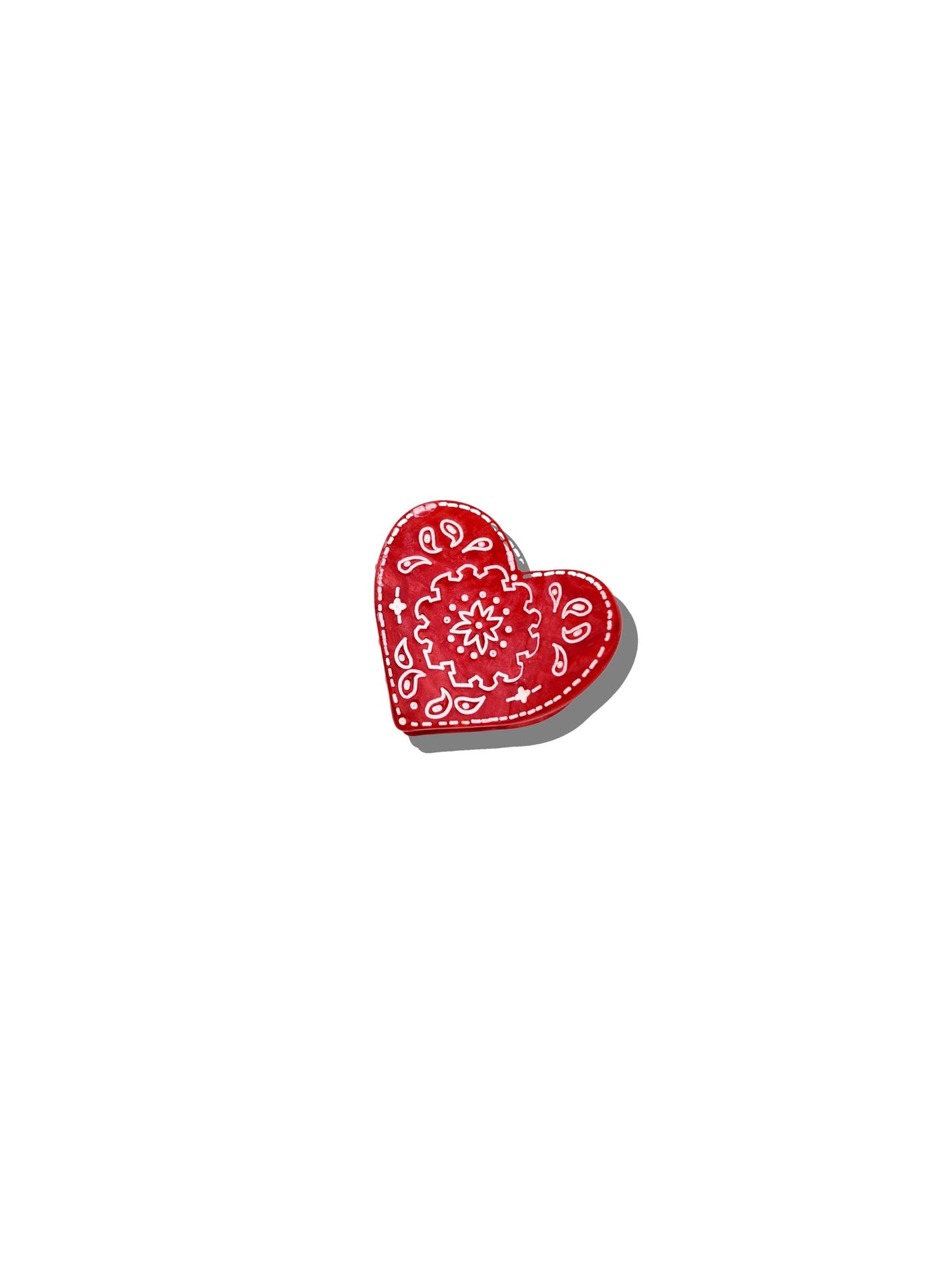 Hand-painted Mini Paisley Heart Claw Hair Clip | Eco-Friendly