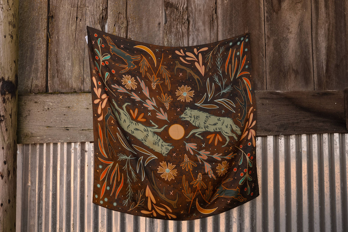 Moonlit Chase Silk Wild Rag Scarf