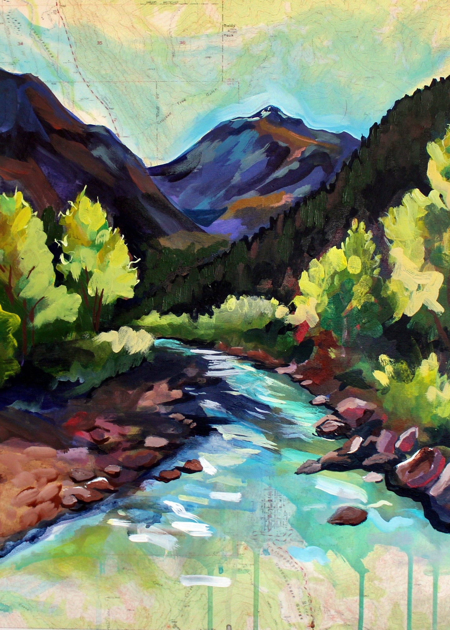 Ouray Map Art Print - Hannah Wilson Art