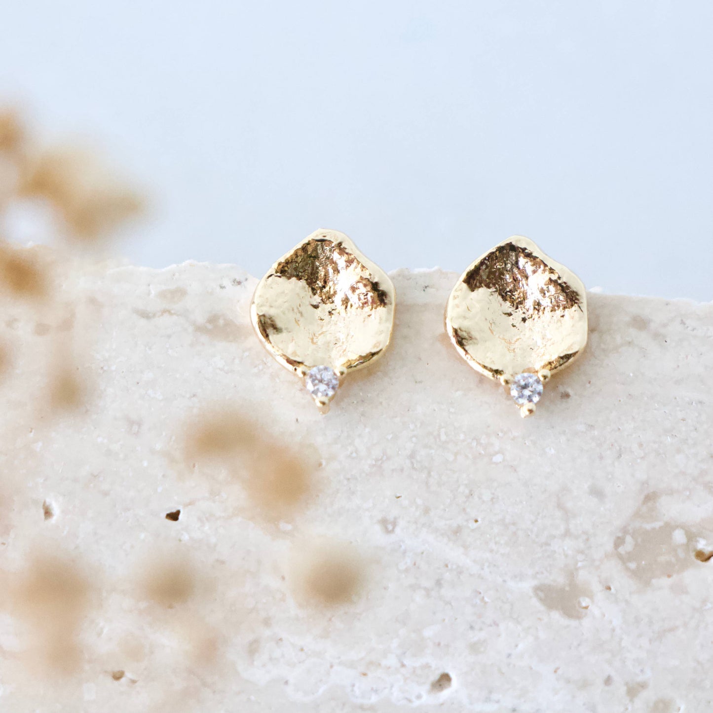 CZ Round Stud Earrings