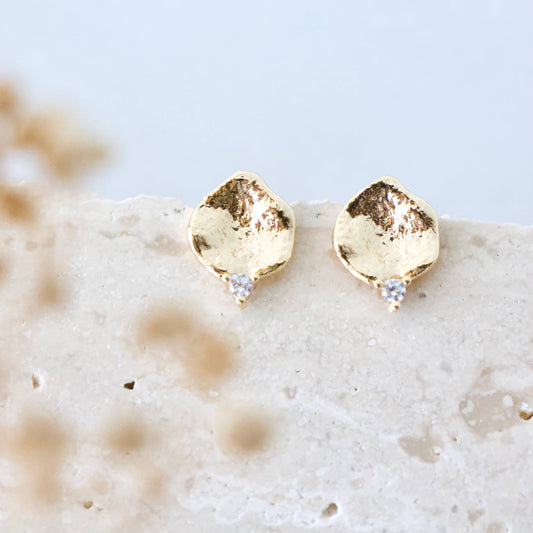 CZ Round Stud Earrings