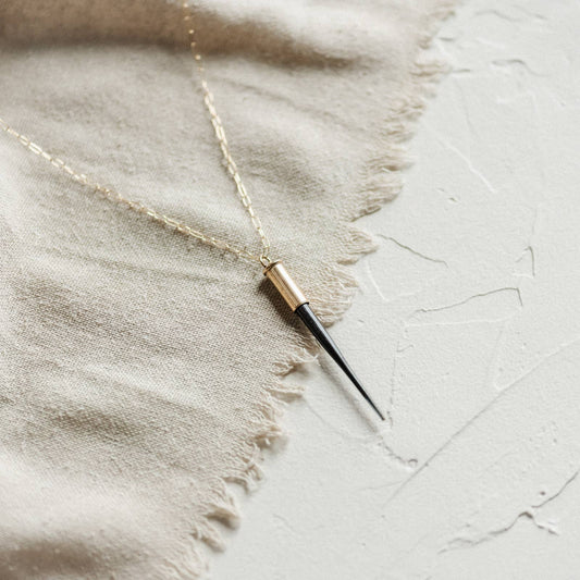 Quill Necklace // 18" // Demi-Fine Gold