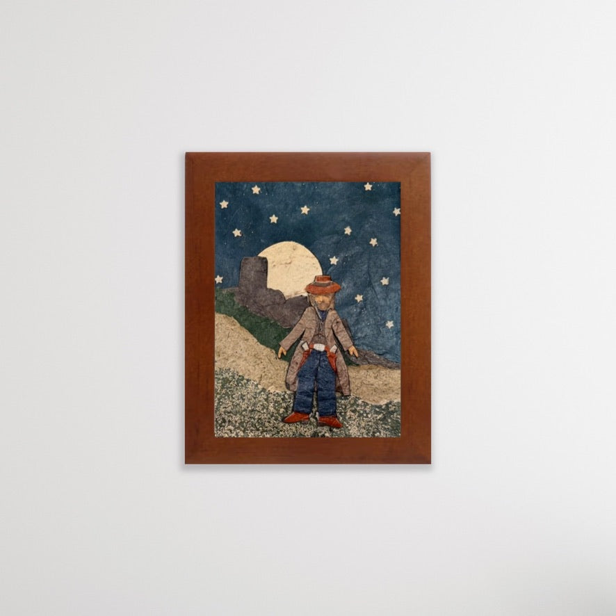Full Moonrise Gunslinger - Kris Batchelder Mini Framed Print