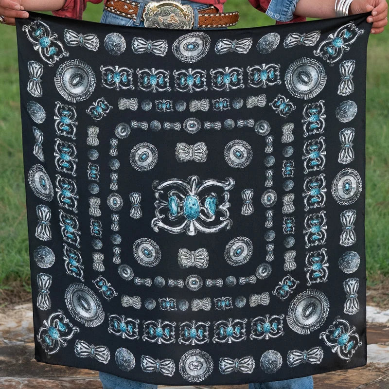 Turqs and Conchos 100% Silk Scarf