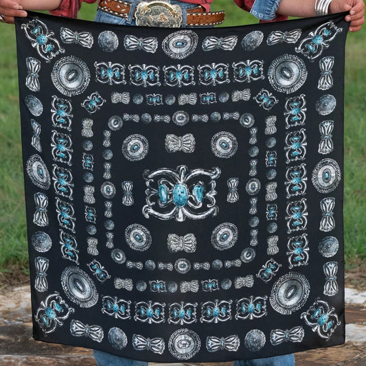 Turqs and Conchos 100% Silk Scarf