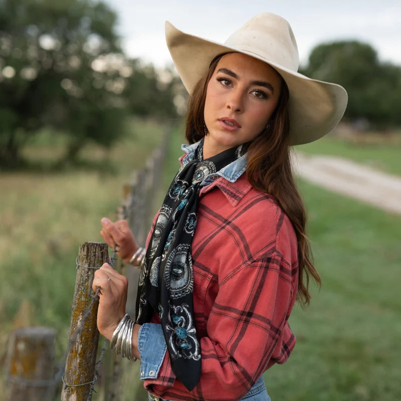 Turqs and Conchos 100% Silk Scarf