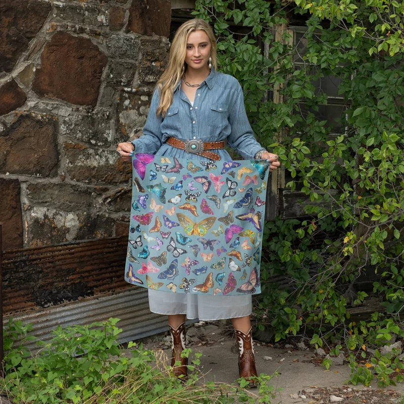 Butterfly Cotton and Silk Bandana