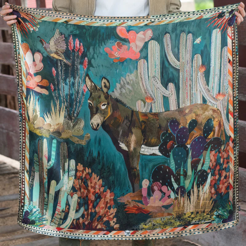 Burro Country 100% Silk Scarf