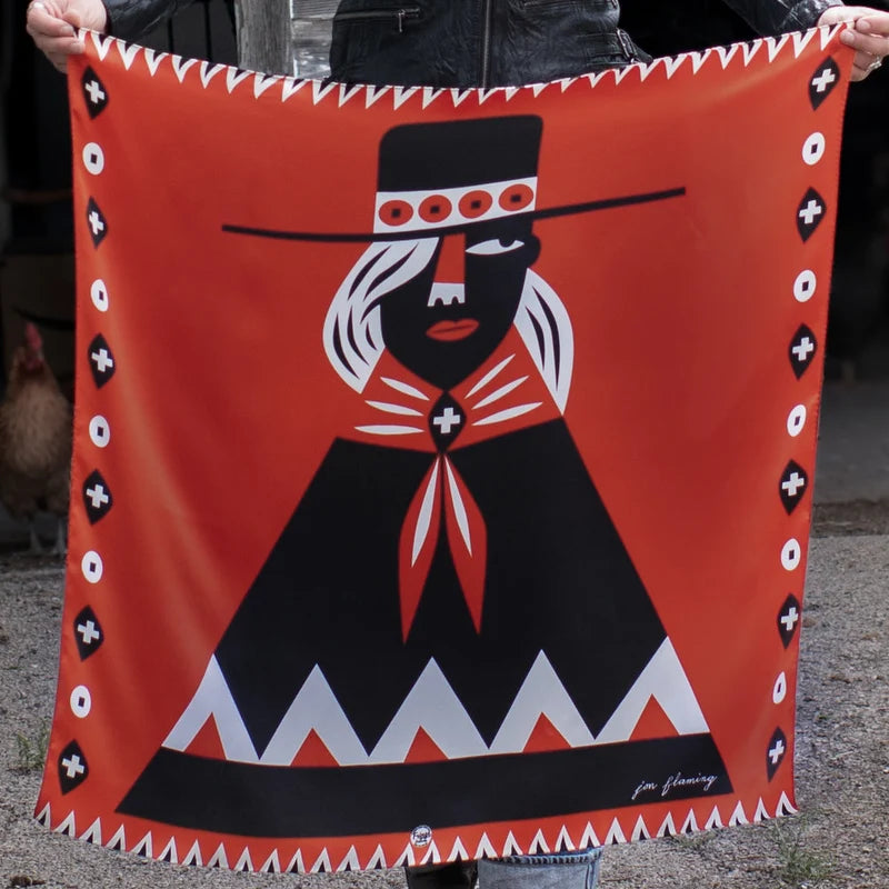 Girl With the Wide Brimmed Hat - Jon Flaming - 100% Silk Wild Rag