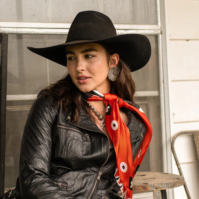 Girl With the Wide Brimmed Hat - Jon Flaming - 100% Silk Wild Rag