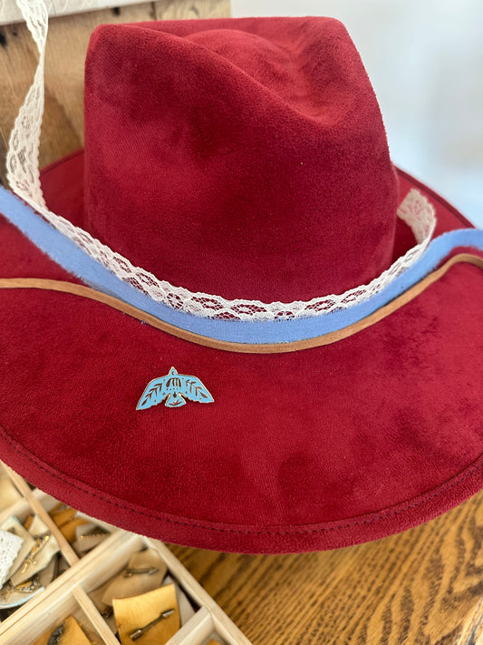 Custom Maroon Vegan Suede Hat