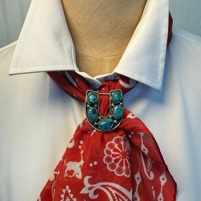Turquoise Horseshoe Scarf Slide