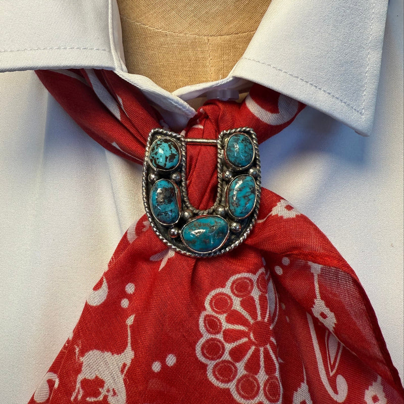 Turquoise Horseshoe Scarf Slide