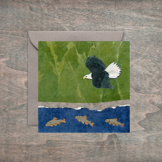 Bald Eagle Fishing - Kris Batchelder Greeting Card