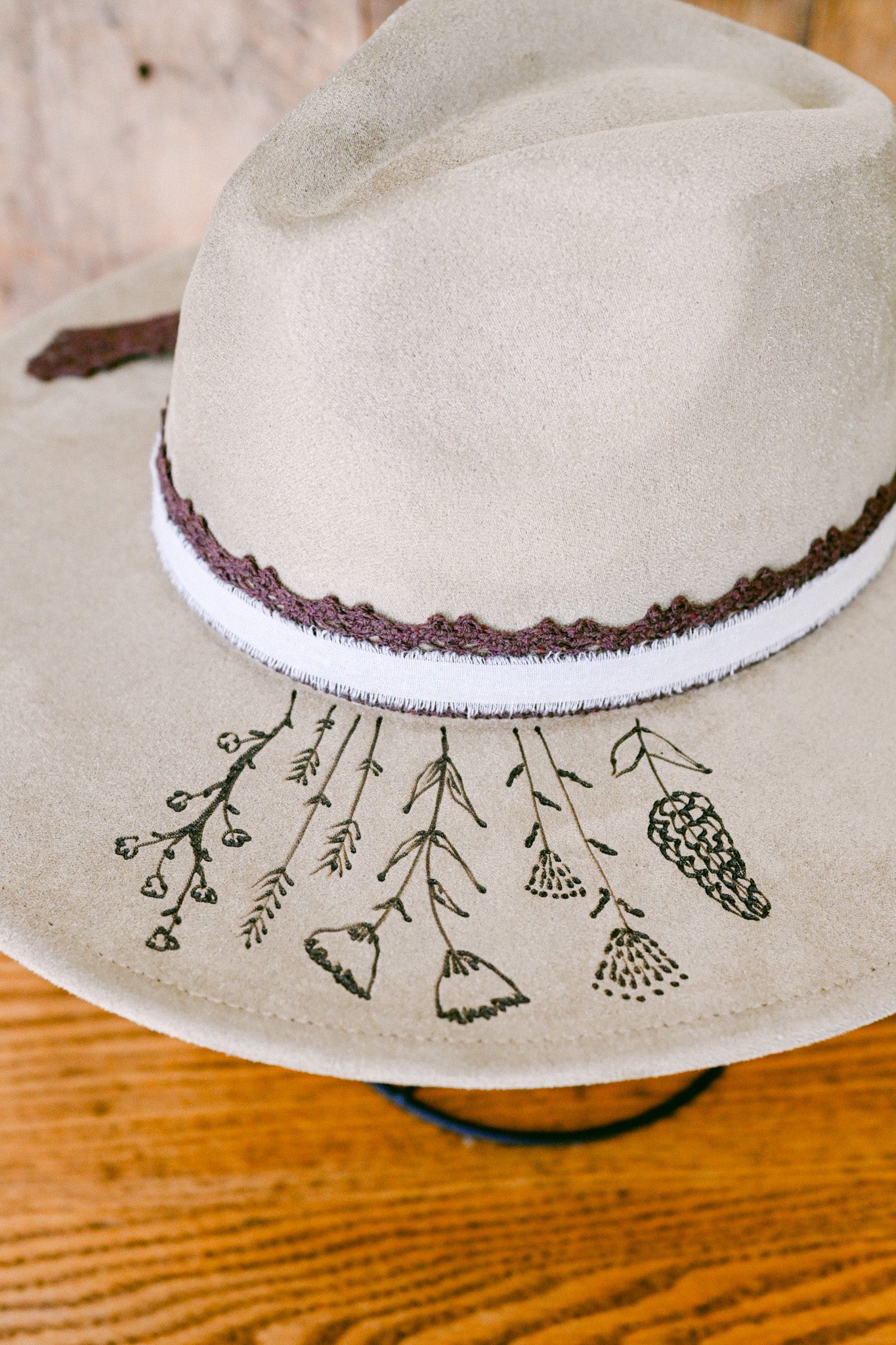 The Sam - Hand-Burned Wildflower Hat