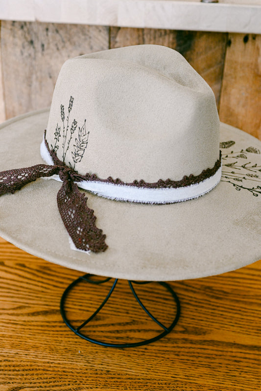 The Sam - Hand-Burned Wildflower Hat