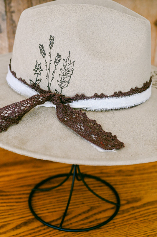 The Sam - Hand-Burned Wildflower Hat